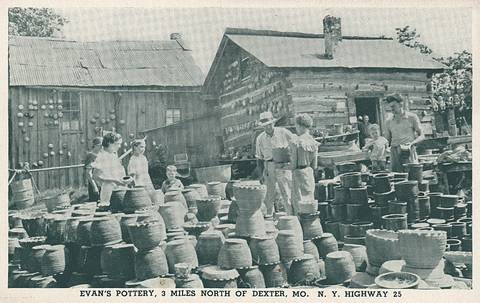 Evans Pottery (exterior with customers)