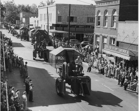 Cotton picking machines paraded down Main Street, Dexter, Missouri — Fall Festival